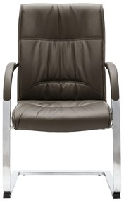 289342 vidaXL Scaun de birou tip consolă, gri, piele ecologică