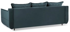 Canapea extensibilă din catifea Kooko Home Basso, albastru petrol