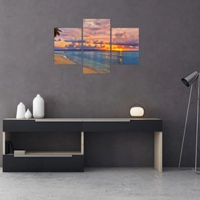 Tablou - Apus de soare la plajâ (90x60 cm)