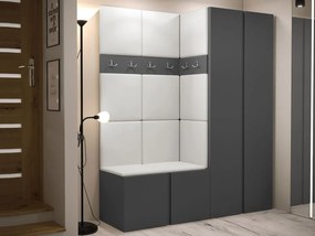 Mobilier Hol Timothy III (grafit) (piele ecologică Soft 017 (Alb)). 1059865