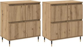 vidaXL Dulap de depozitare 2 pcs Stejar Artizanal 60 x 35 x 70 cm