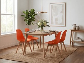 Scaun portocaliu KITO cu picioare din lemn de fag