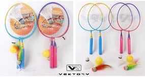 Set badminton pentru copii cu 3 mingi - VEKTORY SPORT