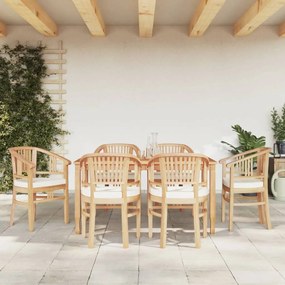 3155770 vidaXL Set mobilier de grădină, 7 piese, lemn masiv de tec