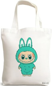 Sacosa de Panza pentru Cumparaturi, Geanta Tote, model Labubu 9 38 x 34.5 cm, Alba, BEKZ®