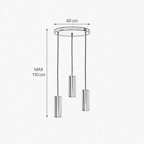 Lustra cu 3 pendule din alama personalizabila Venere