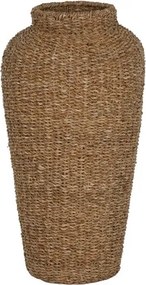 Vază decorativă înaltă din iarbă de mare împletită manual, 35×35×70 cm, „Kaia"