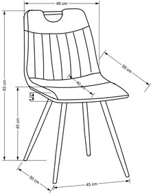 Scaun de bucaterie Olindo, gri