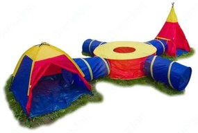 Set tunel de aventură cu două corturi IPLAY 8905