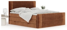 Pat boxspring portocaliu cu spațiu de depozitare 200x200 cm Bergamo – Maison de Rêve