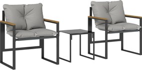 Outsunny Set Bistro pentru 2 Persoane, Set din 3 Piese pentru Grădină cu Cadrul din Metal și Perne Groase | Aosom Romania