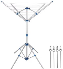 Deuba Uscător rotativ din aluminiu de grădină - 4 brațe și picioare