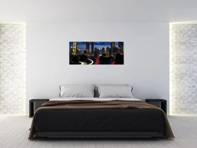 Tablou cu orașul nocturn (120x50 cm)