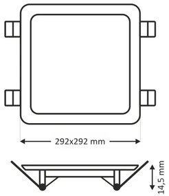 Corp de iluminat LED încastrat SQUARE LED/24W/230V 4200K 29,2x29,2 cm maro