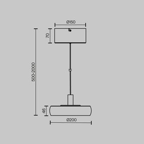 Lustra LED suspendata Float sticla transparenta