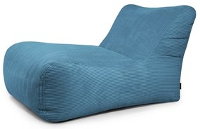 Fotoliu bean bag albastru cu tapițerie din catifea reiată Lounge 100 – SLOWDOWN