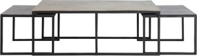 Măsuțe de cafea negre/în culoarea bronz 3 buc. din metal 50x120 cm Kumalu – Light &amp; Living
