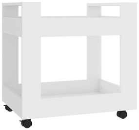 816600 vidaXL Cărucior de birou, alb, 60x45x60 cm, lemn prelucrat