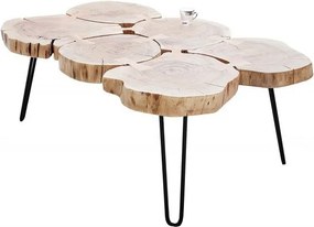 Masuta living cu blat lemn de salcam, Goa II 115cm A-36708 VC