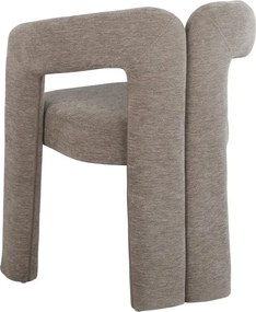 Scaun cu design sculptural tesatura chenille greige ARCH