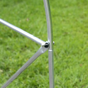 Outsunny Seră de Grădină a Tunnel 4x2x2 m cu Uși Rulabile și 6 Ferestre, Seră pentru Grădină cu Acoperiș înclinat, Structură din Metal și Acoperire PE, pentru Grădinărit Legume Flori Fructe, Alb | Aosom Romania