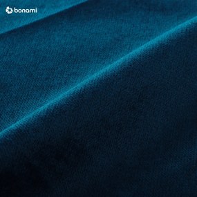 Canapea extensibilă din catifea în formă de „U” cu șezlong pe partea stângă Miuform Lofty Lilly, albastru marin