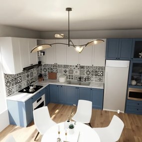 Lustră pe tijă LOTUS 4xE14/10W/230V negru/bej