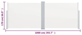 Copertina laterala retractabila, crem, 170 x 1000 cm Crem, 170 x 1000 cm