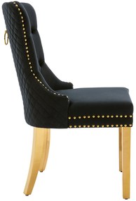 Set de 4 scaune de sufragerie tapițate în catifea, Negru | Aosom Romania