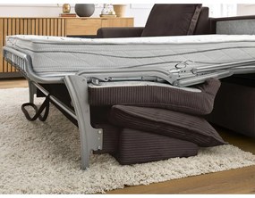 Colțar maro extensibil cu tapițerie din catifea reiată (cu colț variabil) Augustin – Bobochic Paris