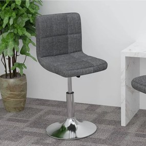 vidaXL Scaun de bar pivotant, gri închis, material textil