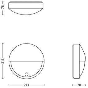 Aplică LED de exterior cu senzor CAPRICORN LED/6W IP44 Philips 16456/93/16