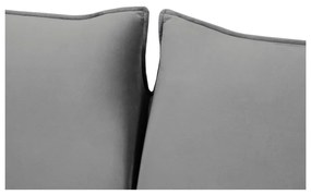 Canapea gri extensibilă cu tapițerie din catifea 214 cm Vienna – Cosmopolitan Design