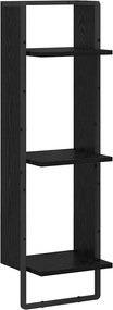 vidaXL Raft de perete Stejar Negru 30 x 25 x 100 cm Lemn compozit