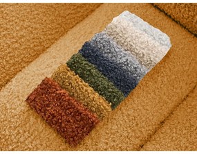 Canapea galben-muștar cu tapițerie din țesătură bouclé 232 cm Hippolyte – Bobochic Paris