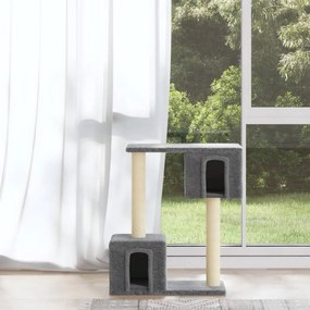 171431 vidaXL Ansamblu pisici, stâlpi din funie sisal, gri deschis, 60 cm