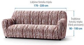 Huse bielastice OCEANO NOU bordo-maroniu fotoliu triplu (l. 170 - 220 cm)