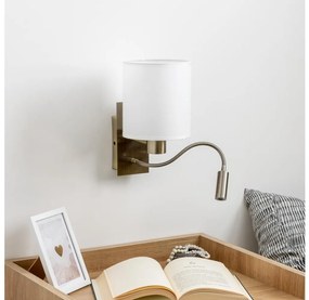 Lampă LED de perete Brilagi NUBILA 1xE27/25W/230V + LED/3W alamă/alb