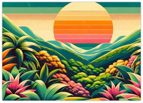 Tablou - Apus de soare multicolor (70x50 cm)