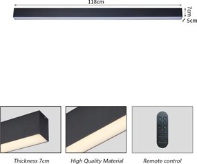Brilagi - Plafonier LED dimabil SLEEKLINE LED/40W/230V Wi-Fi Tuya negru + telecomandă