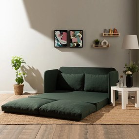 Canapea extensibila 2 locuri moderna, 200x148 cm – stofa verde – Saga