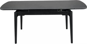 Masa extensibila SENTO, negru mat cu efect de marmura, ceramica/lemn,