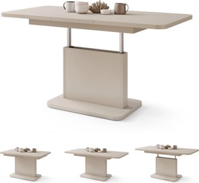 Mazzoni ASTON MINI-Z Bej (Șampanie) - MĂSUȚĂ DE CAFEA MODERNĂ EXTENSIBILĂ REGLABILĂ PE ÎNĂLȚIME MASĂ TRANSFORMABILĂ