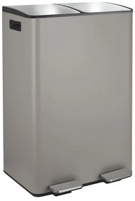Coș de gunoi taupe pentru reciclare/cu pedală 2x30 l din oțel Aliya – Spirella