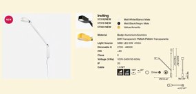 Aplica LED dimabila / Lampa de perete design ultra-modern INVITING neagra