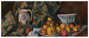 Tablou - Paul Cézanne, Still Life with Apples and Peaches, reproducere (120x50 cm)