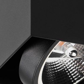 Spotlight de design negru pătrat AR111 - Box