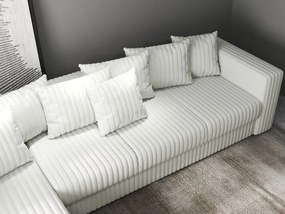 Colțar extensibil dumonde cu ladă de depozitare si sezut confortabil din spuma high-density, Gloria  Ambience Ivory 320x183 cm