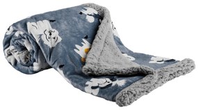Pătură moale PETES, gri / model pentru copii