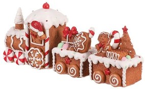 Decorațiuni de Crăciun Trenuleț din turtă dulce cudouă vagoane, poliresină